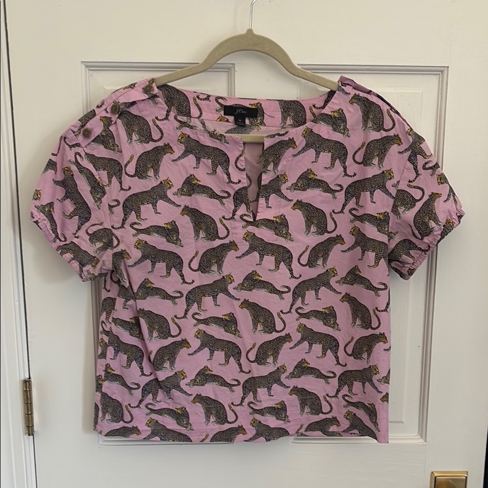 Jcrew Leopard Print top, size M